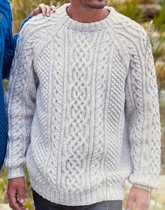 Knitting Pattern: Unisex Round Neck Aran Sweaters