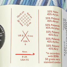 Load image into Gallery viewer, DK Yarn: Blue and White Baby Yarn. Sirdar Snuggly Crofter, 50g
