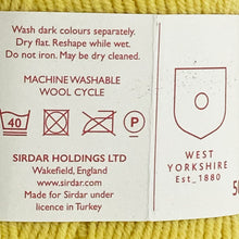 Load image into Gallery viewer, DK Yarn: Sirdar Stories Cotton Yarn, Glow Sticks, Yellow, 50g
