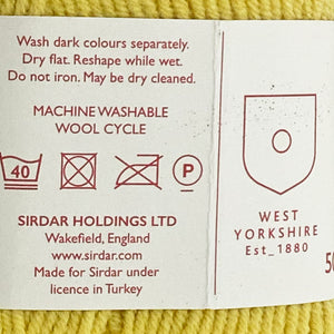 DK Yarn: Sirdar Stories Cotton Yarn, Glow Sticks, Yellow, 50g