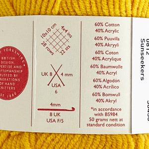 Pattern + Yarn: Crochet Sunflower Bucket Hat for Beginners in Sirdar Stories Cotton Yarn