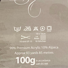 Load image into Gallery viewer, Super Chunky Yarn: Timeless with Alpaca, Vintage Slate, 100g
