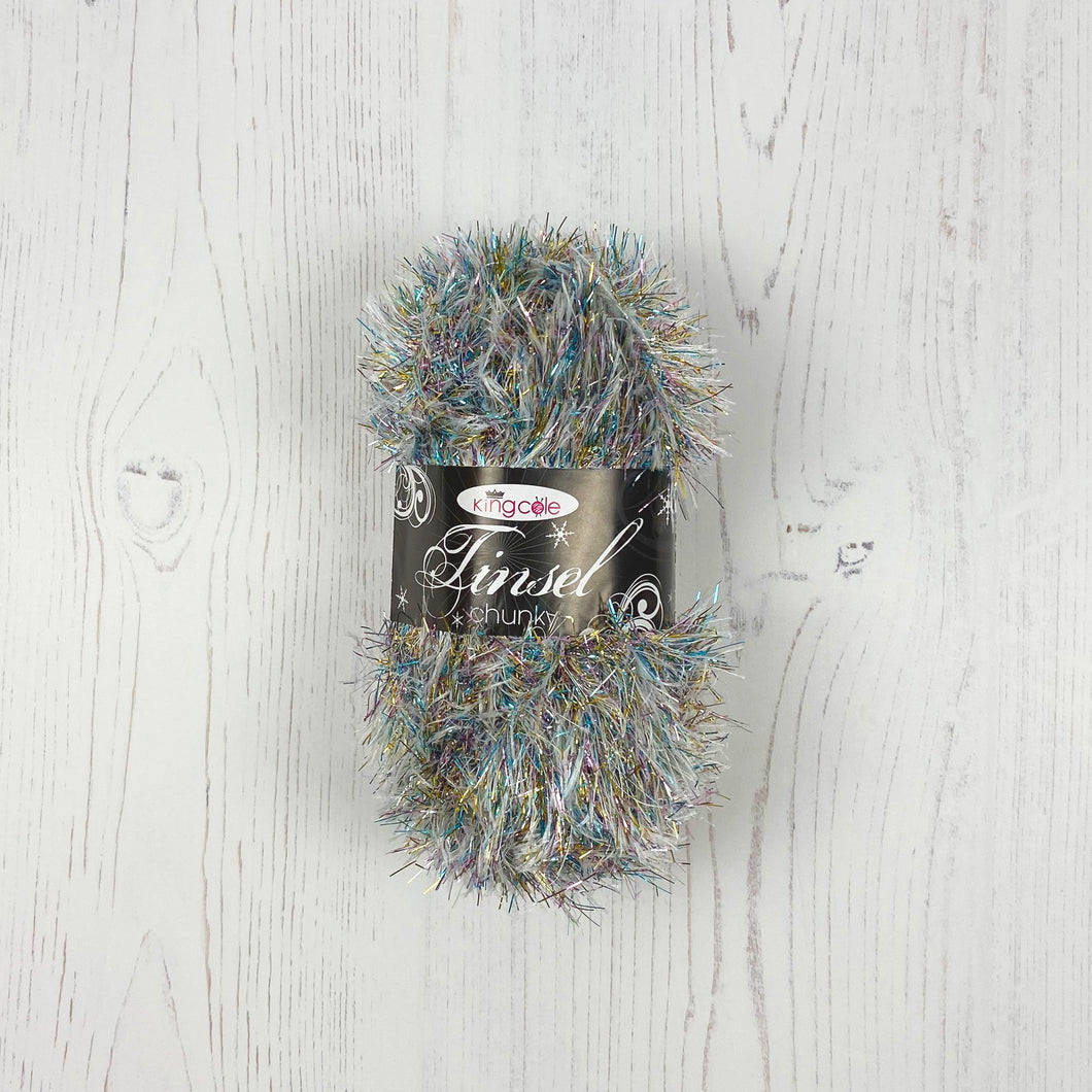 Yarn: Tinsel Chunky in Argent, 50g Ball