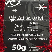 Load image into Gallery viewer, Yarn: Tinsel Chunky in Claret, 50g Ball
