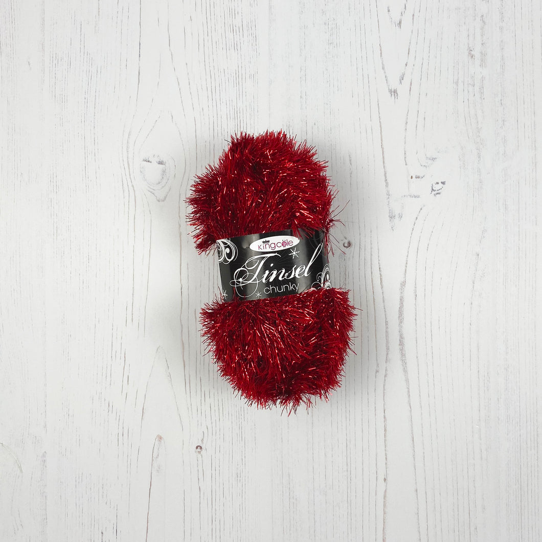 Yarn: Tinsel Chunky in Claret, 50g Ball
