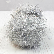 Load image into Gallery viewer, Yarn: Tinsel Chunky in Silver, 50g Ball
