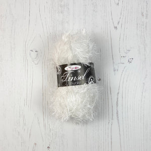 Yarn: Tinsel Chunky in White, 50g Ball