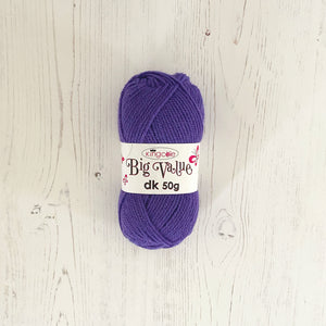 DK Yarn: King Cole Big Value DK, Violet, 50g