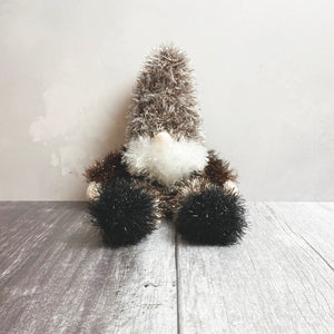 Knitting Kit: Gnome in Brown Tinsel Yarn