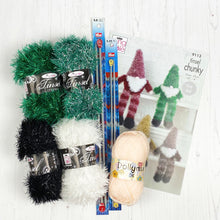 Load image into Gallery viewer, Knitting Kit: Gnome in Green Tinsel Yarn
