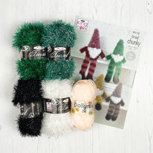 Load image into Gallery viewer, Knitting Kit: Gnome in Green Tinsel Yarn
