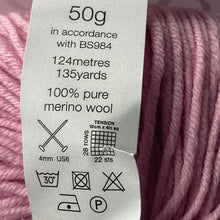 Load image into Gallery viewer, DK Yarn: Jenny Watson Pure Merino DK Yarn in Soft Pink
