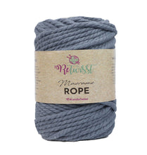 Load image into Gallery viewer, Yarn: Retwisst Macrame Rope, 3mm, Dark Grey, 100% Cotton, 500g
