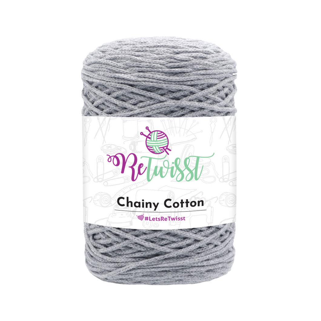 Yarn: Retwisst Chainy Cotton, Grey, Recycled Cotton, 250g